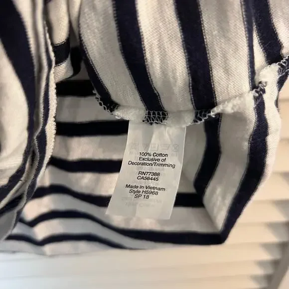 J.Crew Collector Tees Pineapple Embroidered Striped T-Shirt Small 100% Cotton - Picture 5 of 5